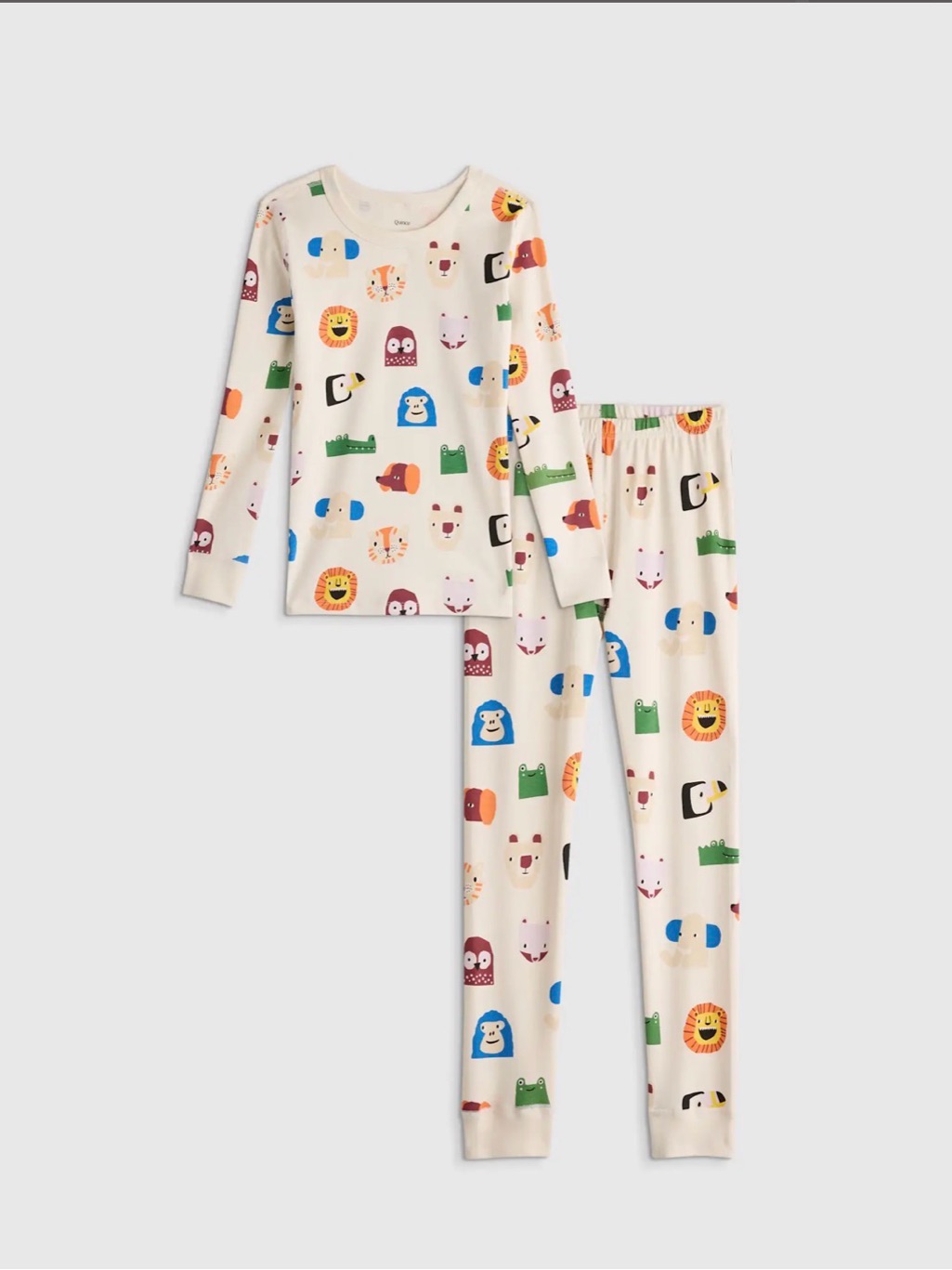 New! Quince Toddler Pajama Set With Animal Faces